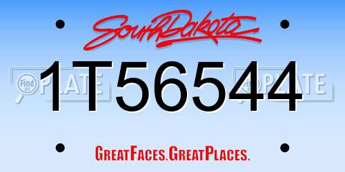 1T56544 South Dakota License Plate