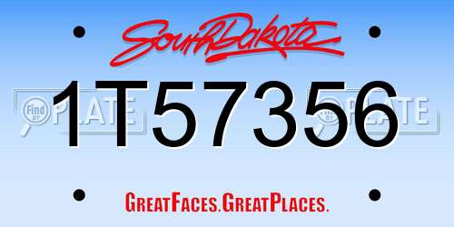 1T57356 South Dakota License Plate