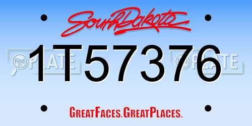 1T57376 South Dakota License Plate