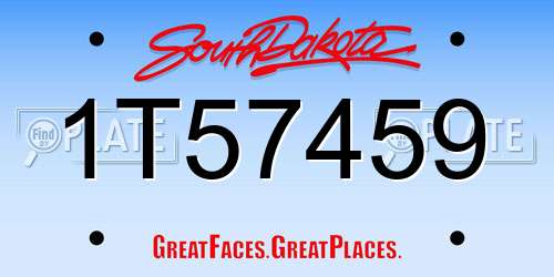 1T57459 South Dakota License Plate
