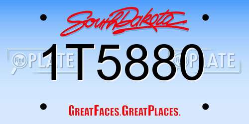 1T5880 South Dakota License Plate