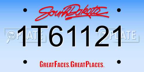 1T61121 South Dakota License Plate
