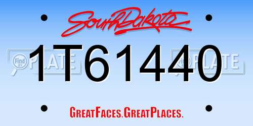 1T61440 South Dakota License Plate
