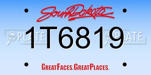 1T6819 South Dakota License Plate