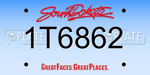 1T6862 South Dakota License Plate