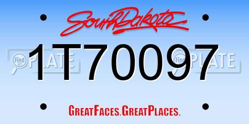 1T70097 South Dakota License Plate