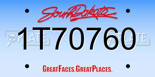 1T70760 South Dakota License Plate