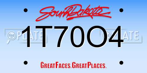 1T70O4 South Dakota License Plate