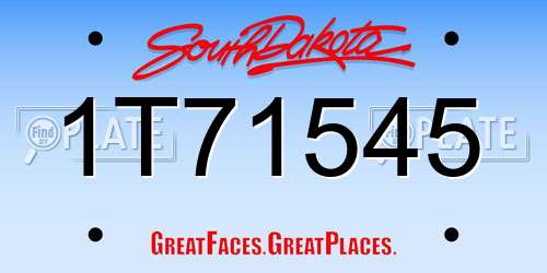 1T71545 South Dakota License Plate