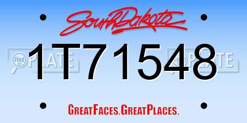 1T71548 South Dakota License Plate