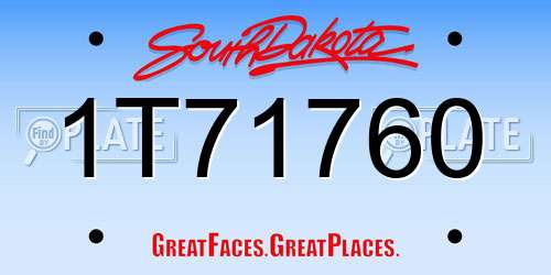 1T71760 South Dakota License Plate