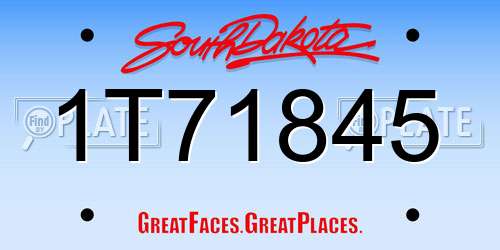 1T71845 South Dakota License Plate
