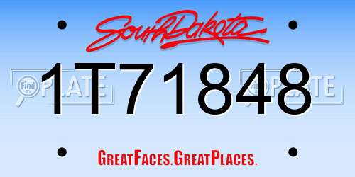 1T71848 South Dakota License Plate