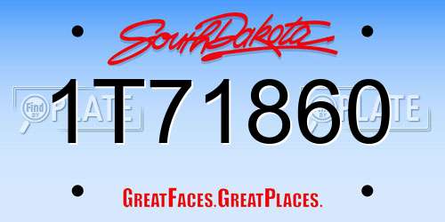 1T71860 South Dakota License Plate