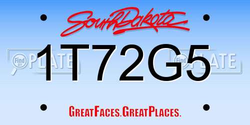 1T72G5 South Dakota License Plate