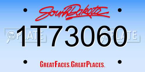 1T73060 South Dakota License Plate