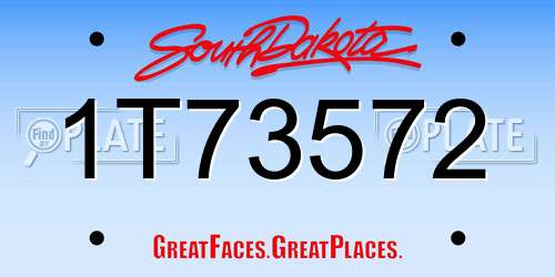 1T73572 South Dakota License Plate