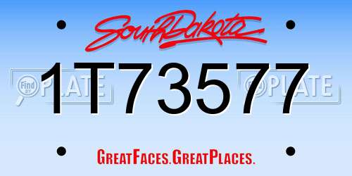 1T73577 South Dakota License Plate