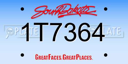 1T7364 South Dakota License Plate