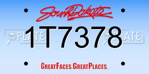 1T7378 South Dakota License Plate