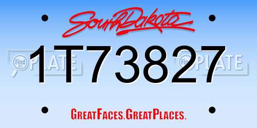 1T73827 South Dakota License Plate