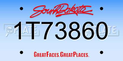 1T73860 South Dakota License Plate