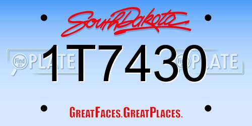 1T7430 South Dakota License Plate
