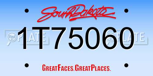 1T75060 South Dakota License Plate