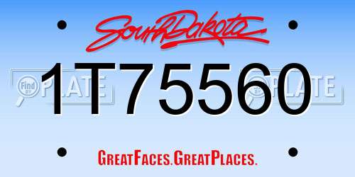 1T75560 South Dakota License Plate