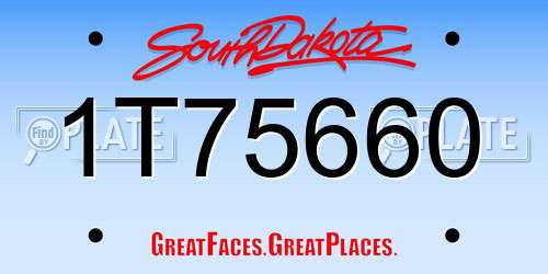 1T75660 South Dakota License Plate