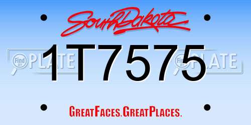 1T7575 South Dakota License Plate
