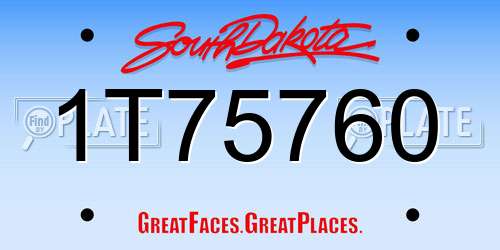 1T75760 South Dakota License Plate