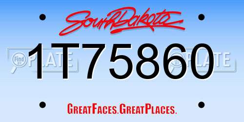 1T75860 South Dakota License Plate