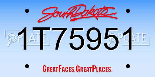 1T75951 South Dakota License Plate