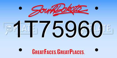 1T75960 South Dakota License Plate