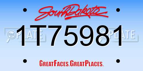 1T75981 South Dakota License Plate