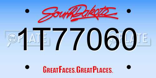 1T77060 South Dakota License Plate