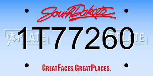 1T77260 South Dakota License Plate