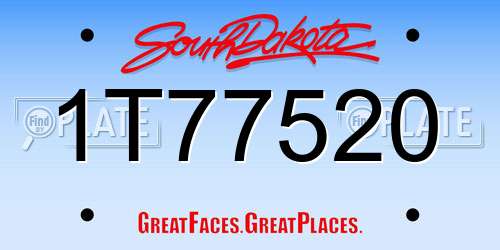 1T77520 South Dakota License Plate