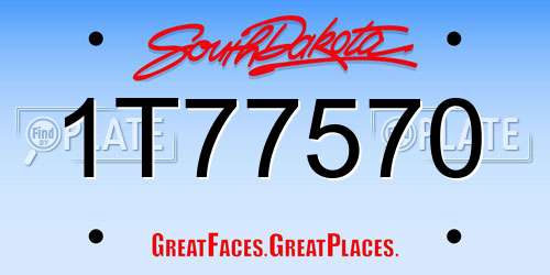 1T77570 South Dakota License Plate