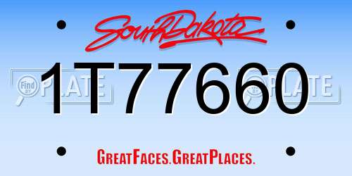 1T77660 South Dakota License Plate