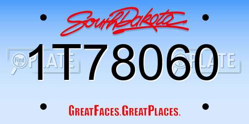 1T78060 South Dakota License Plate