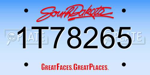 1T78265 South Dakota License Plate