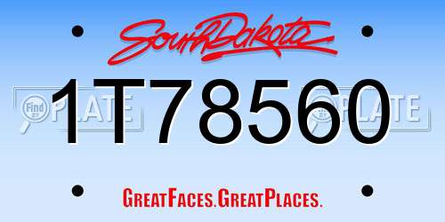 1T78560 South Dakota License Plate