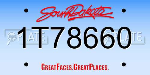 1T78660 South Dakota License Plate