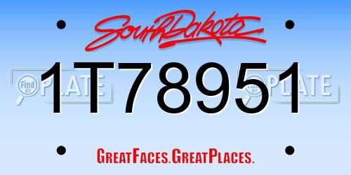 1T78951 South Dakota License Plate