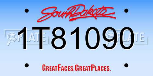 1T81090 South Dakota License Plate