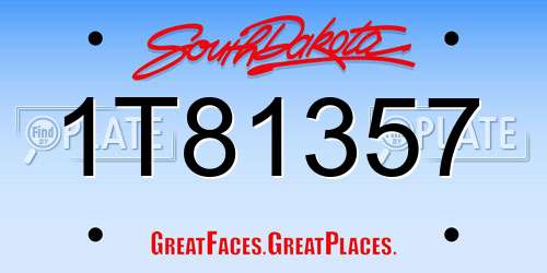 1T81357 South Dakota License Plate
