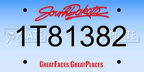 1T81382 South Dakota License Plate