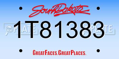 1T81383 South Dakota License Plate
